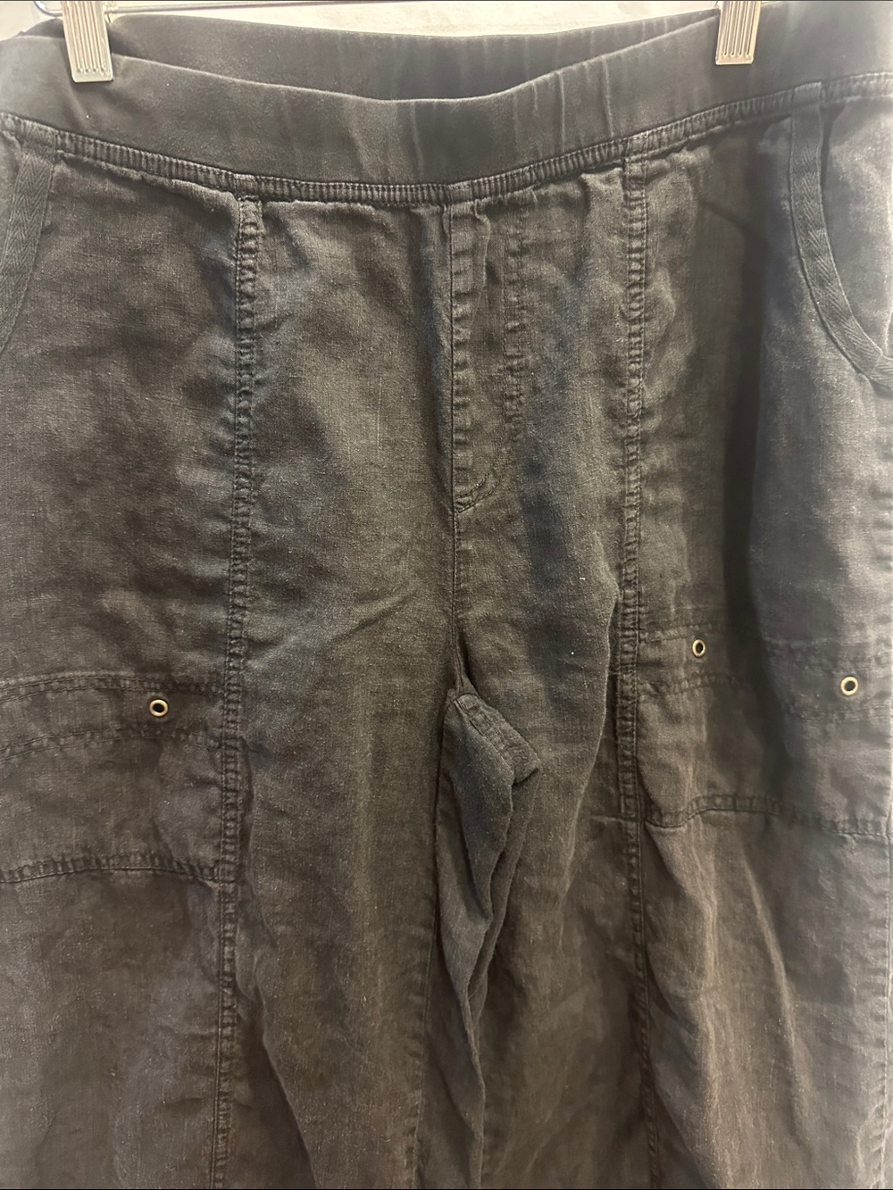 Womens Size larger Black Wide-Leg Casual Pants - Picture 2 of 4